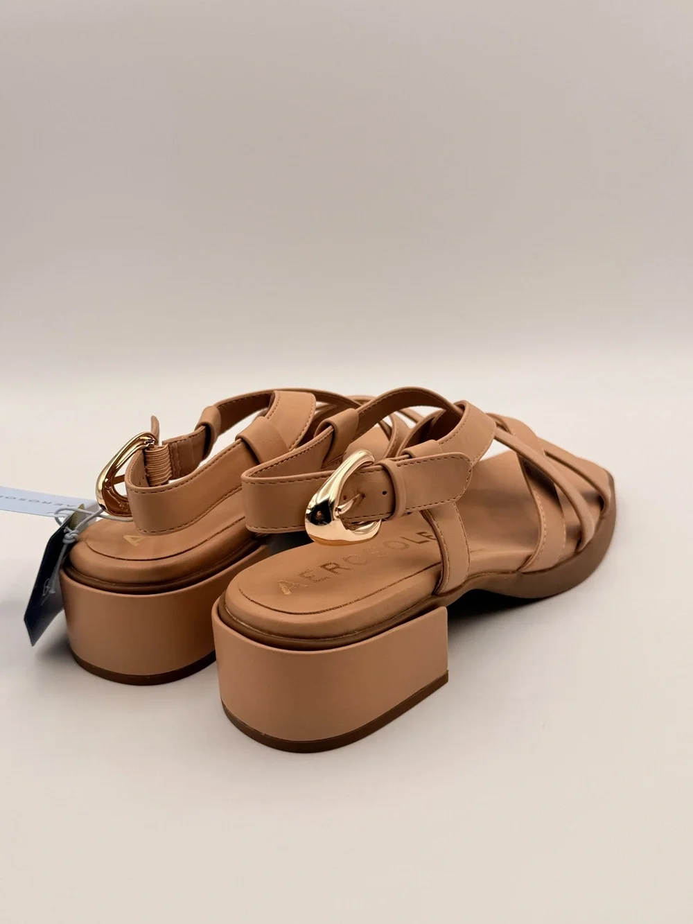AEROSOLES Daily FX Slingback Block Heel Sandals Beige Size 9